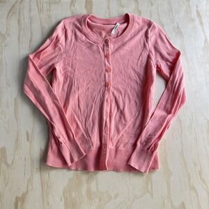 Oasis Cardigan Sweater Womens Medium Pink Button Front Lightweight Knit